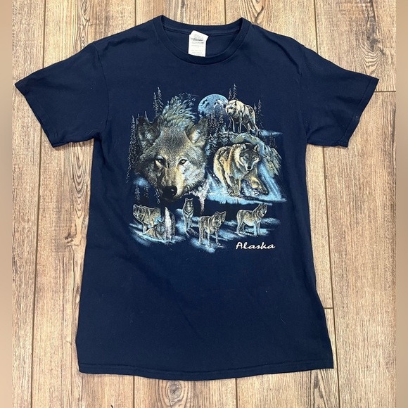 Delta Pro Weight Navy Blue Alaska T-shirt size small - Picture 1 of 6